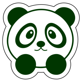 Sweet Little Panda Sticker (Dark Green)